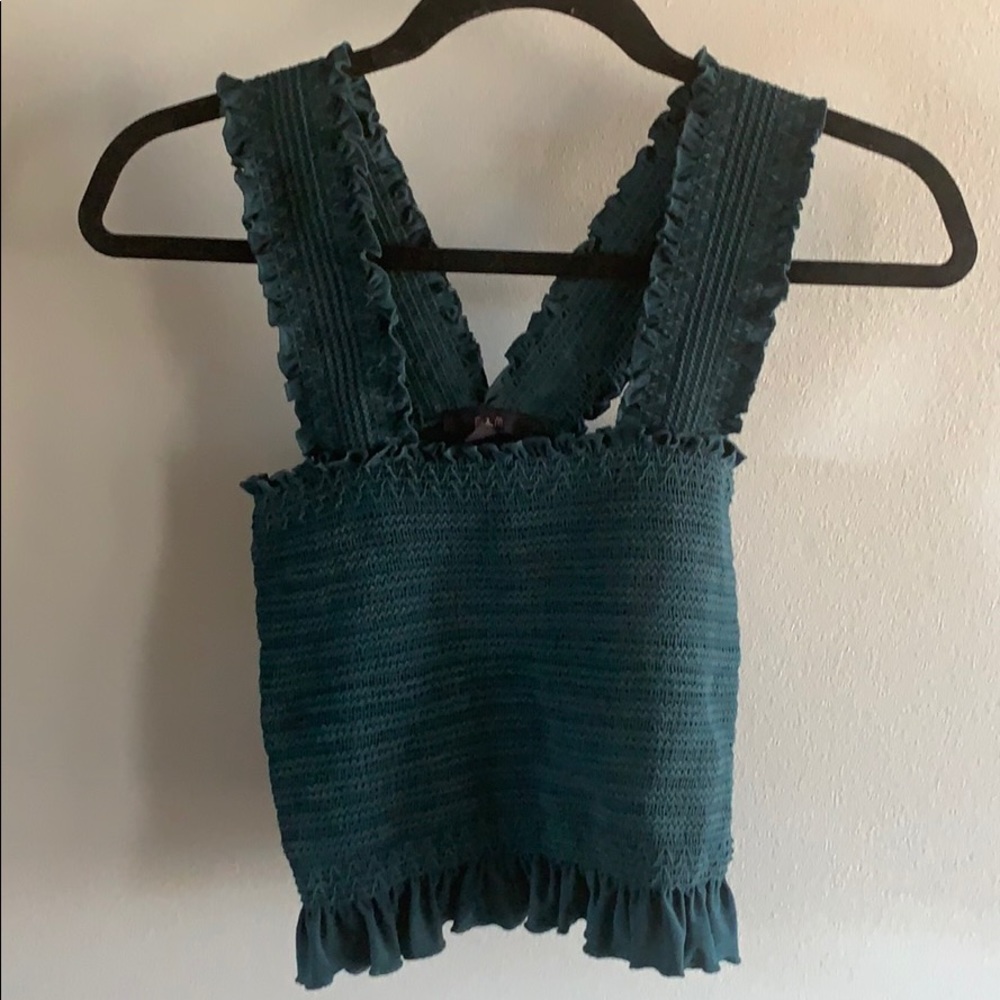 Boutique cropped and ruffled tank